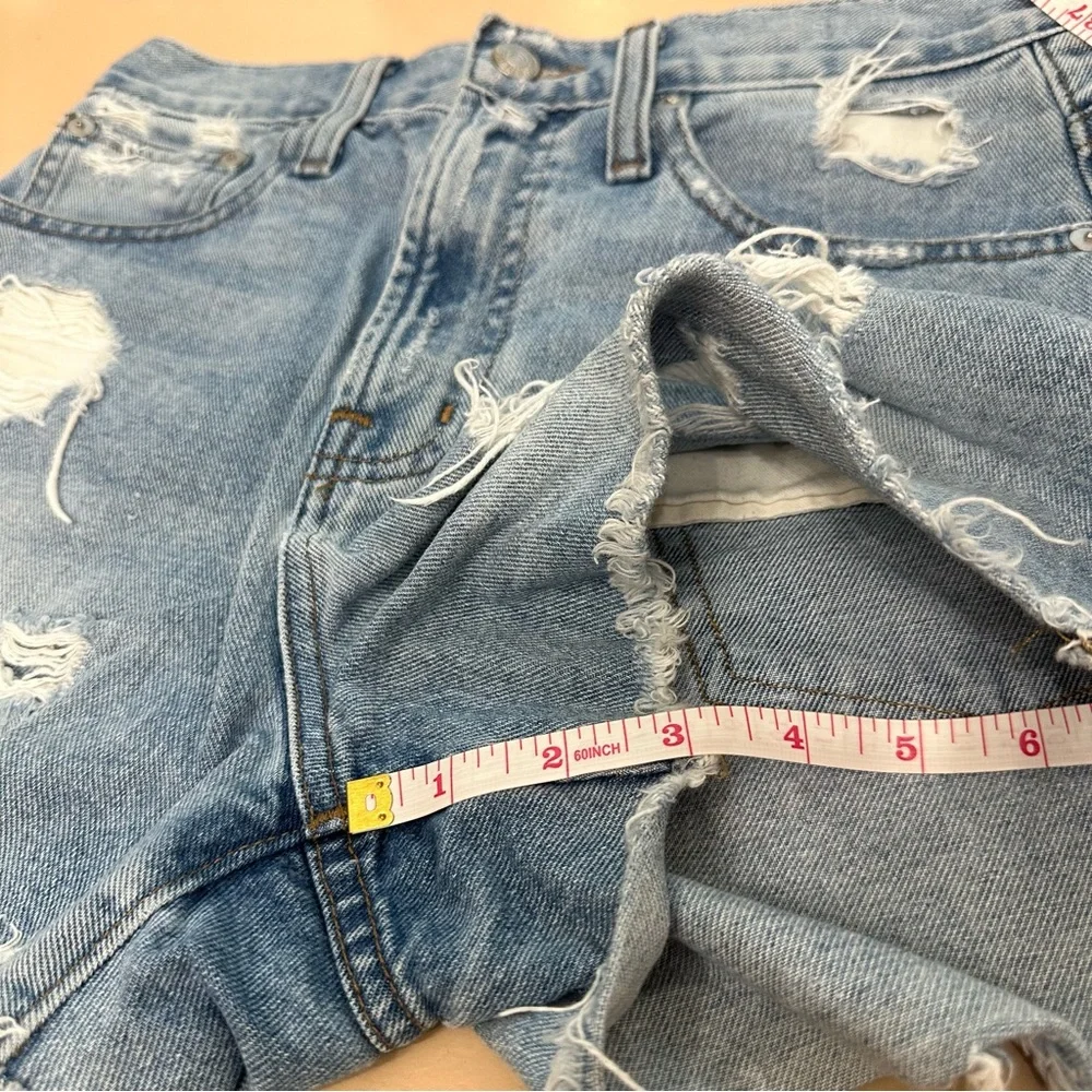 MADEWELL The Perfect Jean Short Distressed Ripped High Rise Cut Off Frayed Sz 24